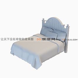 3D雙人床模型