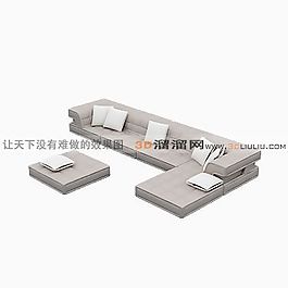 3D多人沙發(fā)模型