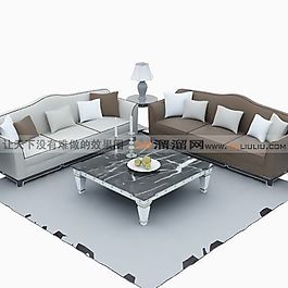 3D沙發(fā)茶幾組合模型