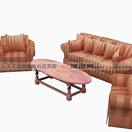 3D沙發(fā)茶幾組合模型