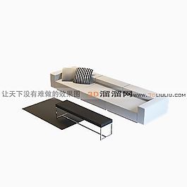 3D沙發(fā)茶幾組合模型