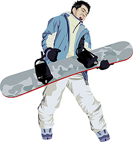 雪板男人