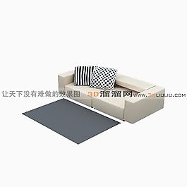3D雙人沙發(fā)模型