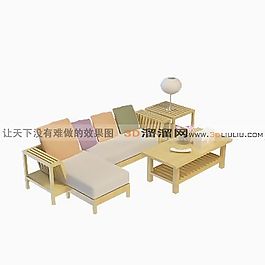 3D沙發(fā)茶幾組合模型