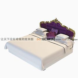 3D雙人床模型