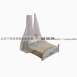3D雙人床模型