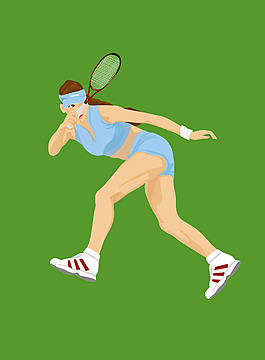 揮拍美女