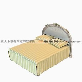 3D雙人床模型