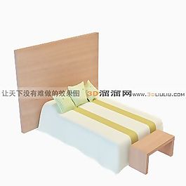 3D單人床模型