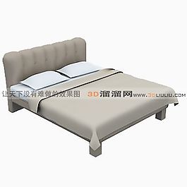 3D雙人床模型