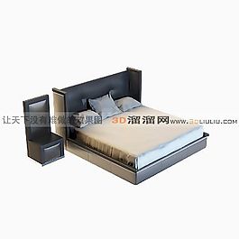 3D雙人床模型
