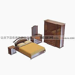 3D雙人床模型