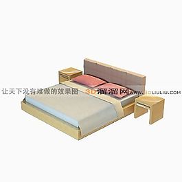 3D雙人床模型
