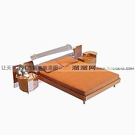 3D雙人床模型
