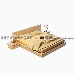 3D雙人床模型