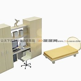 3D單人床模型