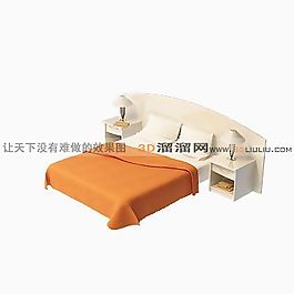 3D雙人床模型