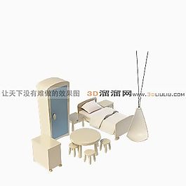 3D兒童床模型