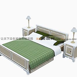 3D雙人床模型