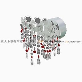3D歐式水晶壁燈模型