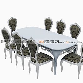 3D桌椅組合模型
