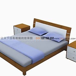 3D雙人床模型