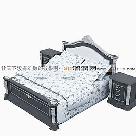 3D雙人床模型