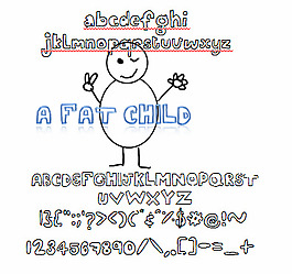 一個胖孩子的字體