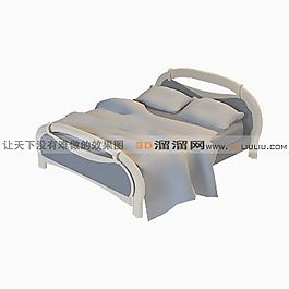 3D雙人床模型