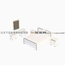 3D雙人床模型