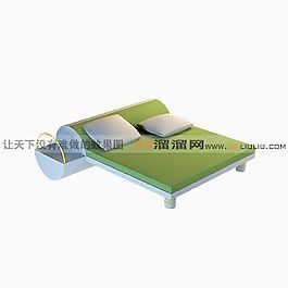 3D雙人床模型