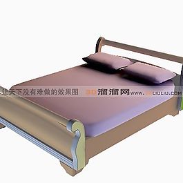 3D雙人床模型