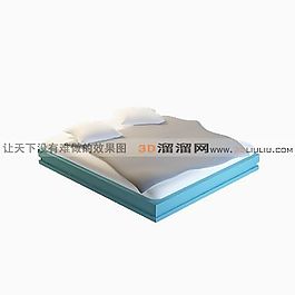 3D雙人床模型
