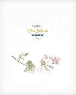 春天開花的花卉背景矢量插畫