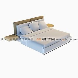 3D雙人床模型
