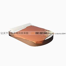 3D雙人床模型