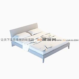 3D雙人床模型