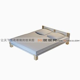 3D雙人床模型
