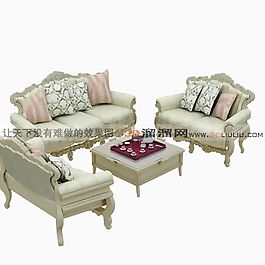 3D沙發茶幾組合模型