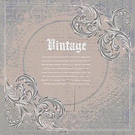 刻有花卉矢量復(fù)古框架