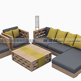 3D沙發茶幾組合模型