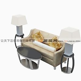 3D沙發(fā)茶幾組合模型