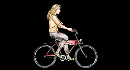 騎車的女士特效視頻