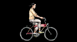 騎車的女士特效