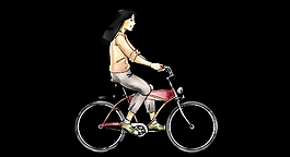 騎車的女士動態(tài)特效