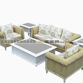 3D沙发茶几组合模型