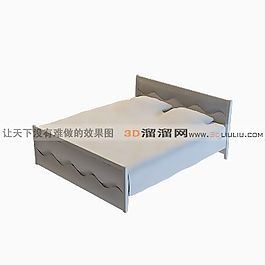3D雙人床模型