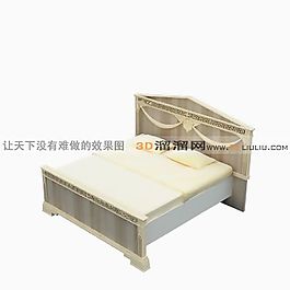3D雙人床模型