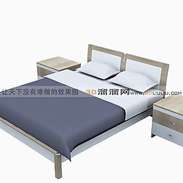 3D雙人床模型