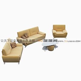 3D沙發(fā)茶幾組合模型